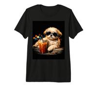 Shih Tzu Iced Coffee Late Night Chill Dog Lover Apparel Camiseta Premium