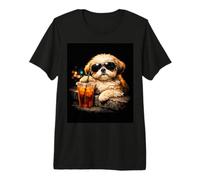 Shih Tzu Iced Coffee Late Night Chill Dog Lover Apparel Camiseta Premium