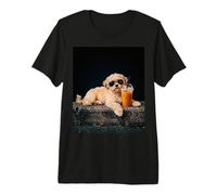 Shih Tzu Iced Coffee Late Night Chill Dog Lover Apparel Camiseta Premium