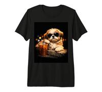 Shih Tzu Iced Coffee Late Night Chill Dog Lover Apparel Camiseta Premium