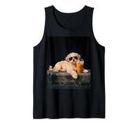 Shih Tzu Iced Coffee Late Night Chill Dog Lover Apparel Camiseta sin Mangas
