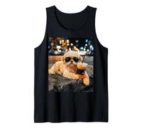 Shih Tzu Iced Coffee Late Night Chill Dog Lover Apparel Camiseta sin Mangas