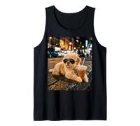 Shih Tzu Iced Coffee Late Night Chill Dog Lover Apparel Camiseta sin Mangas