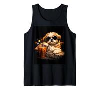 Shih Tzu Iced Coffee Late Night Chill Dog Lover Apparel Camiseta sin Mangas
