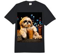 Shih Tzu Iced Coffee Late Night Chill Dog Lover Apparel Comfort Colors Adult Heavyweight T-Shirt