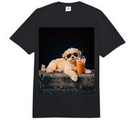 Shih Tzu Iced Coffee Late Night Chill Dog Lover Apparel Comfort Colors Adult Heavyweight T-Shirt