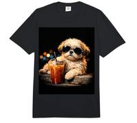 Shih Tzu Iced Coffee Late Night Chill Dog Lover Apparel Comfort Colors Adult Heavyweight T-Shirt