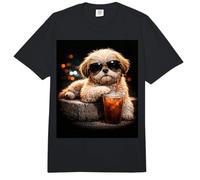 Shih Tzu Iced Coffee Late Night Chill Dog Lover Apparel Comfort Colors Adult Heavyweight T-Shirt