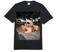 Shih Tzu Iced Coffee Late Night Chill Dog Lover Apparel Comfort Colors Adult Heavyweight T-Shirt