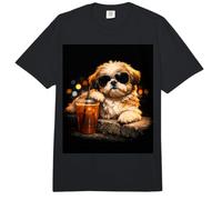 Shih Tzu Iced Coffee Late Night Chill Dog Lover Apparel Comfort Colors Adult Heavyweight T-Shirt