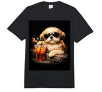 Shih Tzu Iced Coffee Late Night Chill Dog Lover Apparel Comfort Colors Adult Heavyweight T-Shirt