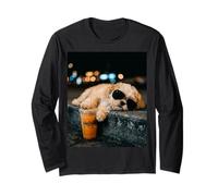 Shih Tzu Iced Coffee Late Night Chill Dog Lover Apparel Manga Larga