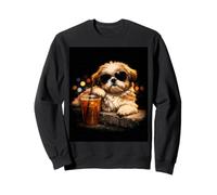 Shih Tzu Iced Coffee Late Night Chill Dog Lover Apparel Sudadera