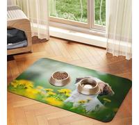 Shih Tzu Little Cute Dogs Curly Puppy Pets Field,Waterproof Pet Feeding Mat,PU Leather Placemats for Cat Dog Water Bowl,Food Mats,40x60cm