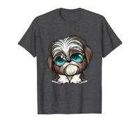 Shih Tzu Mamá Shih Tzu Amante de Perros Camiseta, Hombre, Jaspeado Oscuro, S