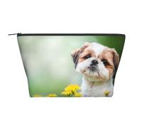 Shih Tzu Pequeños Perros Lindos Cachorro Rizado Mascotas Campo, Bolsa de artículos de tocador Bolsa de Maquillaje Bolsa de cosméticos Bolsa de artículos de tocador de Viaje portátil