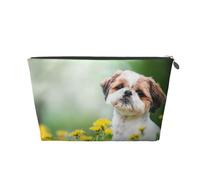 Shih Tzu Pequeños Perros Lindos Cachorro Rizado Mascotas Campo, Bolsa de artículos de tocador Bolsa de Maquillaje Bolsa de cosméticos Bolsa de artículos de tocador de Viaje portátil