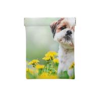 Shih Tzu Pequeños Perros Lindos Cachorro Rizado Mascotas Campo, Squeeze Top Wallet Bolsa de Almacenamiento para Mujer Monedero pequeño Bolsa de Cambio