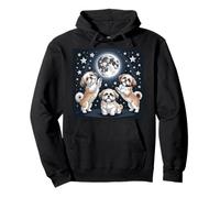 Shih Tzu Perro Shihtzu Perro Aullando a la Luna Shitzhu Shih Tzu Sudadera con Capucha