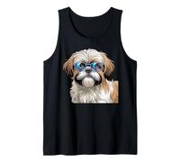 Shih Tzu Perro Shihtzu Perro Usando Gafas De Sol Shitzhu Shih Tzu Camiseta sin Mangas