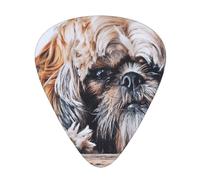Shih Tzu Perros peludos Mascotas Perros Shih Tzu,12 púas de guitarra, 3 grosores diferentes para guitarra acústica, bajo y ukelele