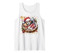 Shih Tzu Puppy In Cozy Dog Bed For Winter White Christmas Camiseta sin Mangas