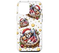 Shih Tzu Puppy In Cozy Dog Bed For Winter White Christmas Carcasa para iPhone 12 Pro MAX