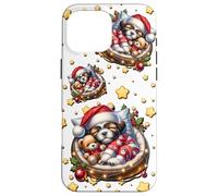 Shih Tzu Puppy In Cozy Dog Bed For Winter White Christmas Carcasa para iPhone 16 Pro MAX