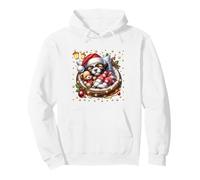 Shih Tzu Puppy In Cozy Dog Bed For Winter White Christmas Sudadera con Capucha