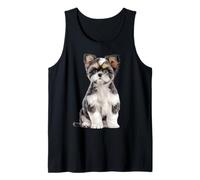 Shih Tzu Puppy Sketch Dibujo Arte Perro Amante Camiseta sin Mangas