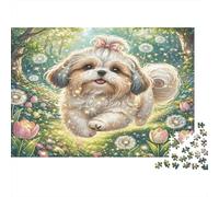 Shih Tzu Puzzle for Adults & Kids Shih Tzu in Magical Flower Field 1000Pc Educational Games for Wall Decor 70x50cm/1000pcs