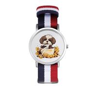 Shih Tzu - Reloj deportivo para hombre y mujer, correa de nailon, reloj analógico de cuarzo
