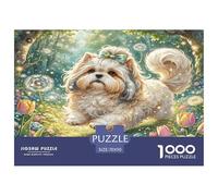 Shih Tzu Rompecabezas 1000 Piezas para Adultos Puzzle Juego for The Whole para Mujeres, Regalos para Hombres Cartón 100% Reciclado Decoración del Hogar 70x50cm/1000pcs