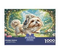 Shih Tzu Rompecabezas 1000 Piezas para Adultos Puzzle Juego for The Whole para Mujeres, Regalos para Hombres Cartón 100% Reciclado Decoración del Hogar 38x26cm/1000pcs