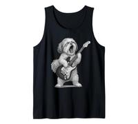 Shih Tzu Tocar Guitarra Rock Música Amante de Camiseta sin Mangas