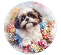 Shih Tzu1000 Piezas AnimalesPiezas Rompecabezas Redondo Regalo Niños Adultos Juguetes Descompresión Puzzle Grande Niños Descompresión Juego Circular10000pcs (67.5x67.5cm)
