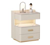 Shihan-2015 Pecho de cabecera Mesita de Noche con mesita de Noche LED Segura for Dormitorio, mesita de Noche Moderna, Mesa Auxiliar for Dormitorio Mesa de Noche(Blanco)