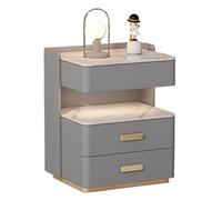 Shihan-2015 Pecho de cabecera Mesita de Noche con mesita de Noche LED Segura for Dormitorio, mesita de Noche Moderna, Mesa Auxiliar for Dormitorio Mesa de Noche(Light Grey)
