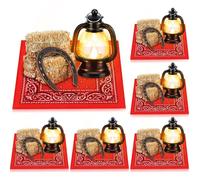 Shihanee 36 piezas de decoración de fiesta de vaquero occidental, centros de mesa occidentales con linternas de herradura de la suerte, pacas de heno, bandanas de vaquero para fiesta de vaquero