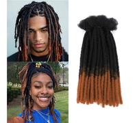 SHIHERESH Dreadlock Extensions Synthetic Hair 0.4cm Width 30 Strands Soft Dreads Extensions Dreads Loc Reggae Hippie Handmade Dreadlock Extensions for Women/Men (1B/30, 10inch)
