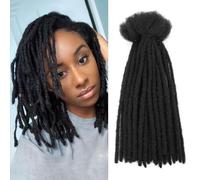 SHIHERESH Dreadlock Extensions Synthetic Hair 0.4cm Width 30 Strands Soft Dreads Extensions Dreads Loc Reggae Hippie Handmade Dreadlock Extensions for Women/Men (1B, 14inch)