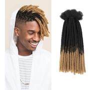 SHIHERESH Dreadlock Extensions Synthetic Hair 0.4cm Width 30 Strands Soft Dreads Extensions Dreads Loc Reggae Hippie Handmade Dreadlock Extensions for Women/Men (1B/27, 12inch)