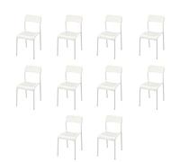 SHIITO | 10 Sillas de Cocina Bryan | 77 X 40 X 47 - Blanco | Moderna y Funcional para Cualquier Espacio | Descubre Nuestra Silla Blanca con Diseño Minimalista y Ergonómico