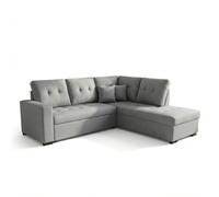 SHIITO - Chaise Longue Cama Derecha ISIS Tapizado Malmo Gris 3 Plazas