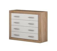 SHIITO | Cómoda con 4 Cajones | Ideal para Dormitorios | Color Cambrian Blanco - 81,5 x 98 x 39,6 | Modelo Bono