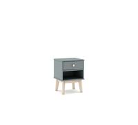 SHIITO MARCKERIC | Modelo Esteban - Mesita 1 Cajón y 1 Hueco | Diseño Moderno y Compacto | Estilo Actual - Color Verde Kaki/Cera Blanca - 40x53,1x35 cm
