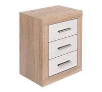 SHIITO | Mesita de Noche con 3 Cajones | Ideal para Dormitorios | Color Cambrian Blanco - 60 x 50 x 34,6 | Modelo Bono