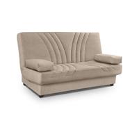 SHIITO | Modelo Bronx - Sofá Cama con Almacenaje con Apertura Clic-Clac | Color Turrón - 190x100x100 cm | Resistente y Confortable