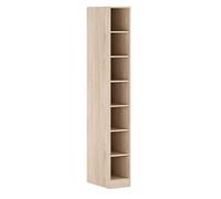 SHIITO | Modelo Chelsea - Estantería Vertical Estrecha | Blanco Veteado - 207 x 28 x 48 cm | Librería Moderna con 6 Estantes | Mueble Organizador para Almacenaje