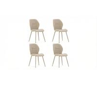 SHIITO | Modelo Katia - Pack de 4 Sillas de Comedor Tapizadas | Confort y Estilo para tu Comedor | Diseño Contemporáneo - Color Beige - 48x86x58 cm